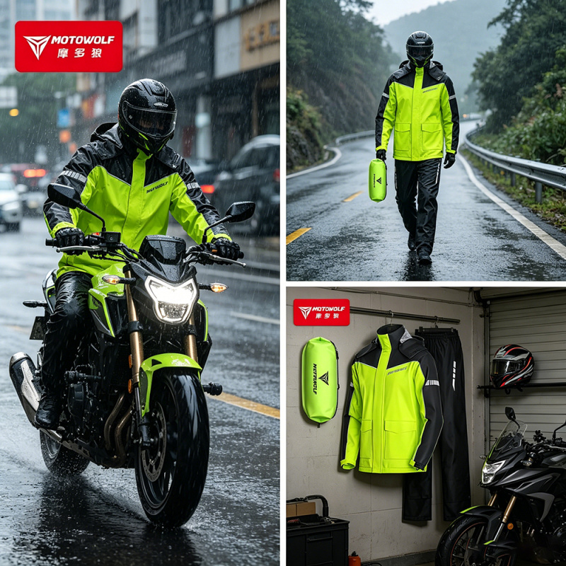 Motorcycle Gear For Men - MOTOWOLF Accessori Impermeabili per Moto, Tuta